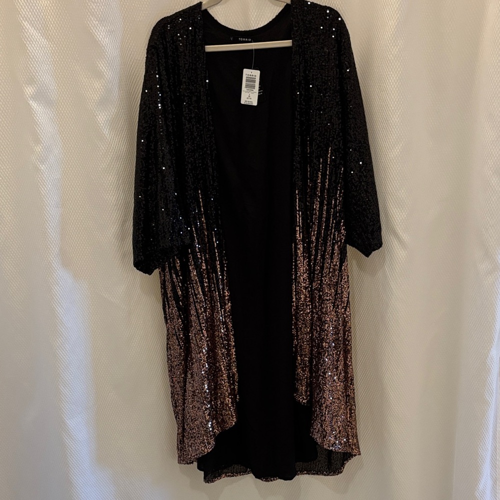 Torrid Black and Bronze Sequin Blazer